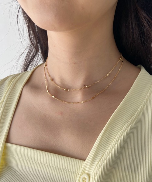 セール】レイヤードボールチェーンネックレス（ネックレス