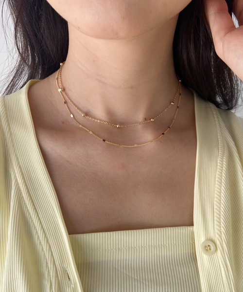 iso（イソ）の「レイヤードボールチェーンネックレス（ネックレス・レディース・シルバー/ゴールド・FREE）」の19枚目の写真