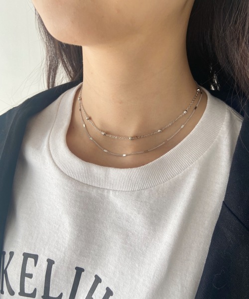 iso（イソ）の「レイヤードボールチェーンネックレス（ネックレス・レディース・シルバー/ゴールド・FREE）」の10枚目の写真