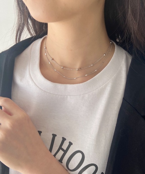 iso（イソ）の「レイヤードボールチェーンネックレス（ネックレス・レディース・シルバー/ゴールド・FREE）」の8枚目の写真