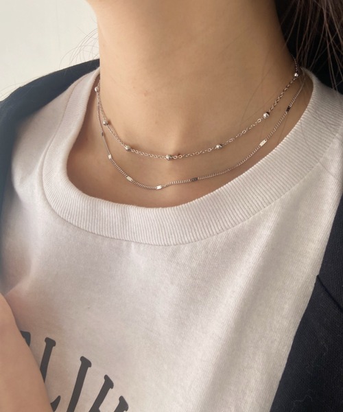 セール】レイヤードボールチェーンネックレス（ネックレス