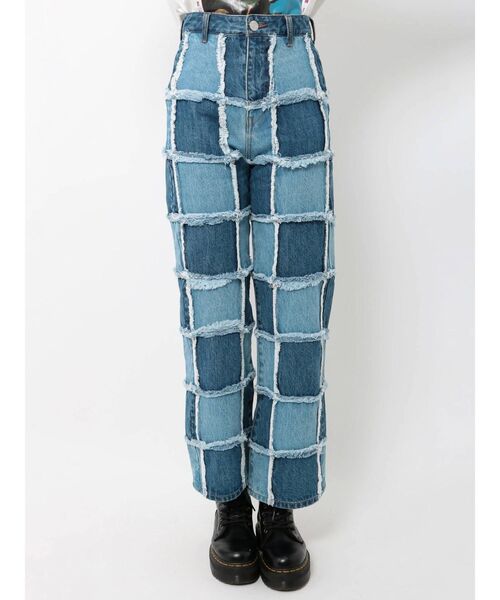 jouetie(ジュエティ)の「チェッカーパターンデニム(デニムパンツ・レディース・ブラック/ライトブルー・SMALL/MEDIUM)」の10枚目の写真