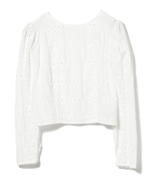 Ray BEAMS（レイビームス）の「Ray BEAMS / カットワーク クロップド ブラウス（シャツ/ブラウス・レディース・ホワイト/ブラック・1/0）」の6枚目の写真