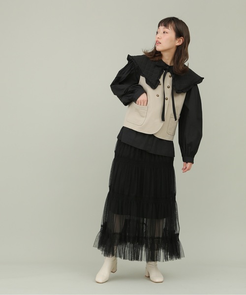 sakishimatokyo(サキシマトーキョー)の「【ZOZO限定】サキシマamp「ダブルボタンベスト」(ベスト・レディース・グレイッシュベージュ/ブラック/ライトグリーン・FREE)」の3枚目の写真