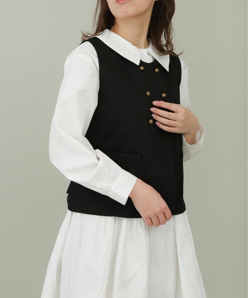 sakishimatokyo(サキシマトーキョー)の「【ZOZO限定】サキシマamp「ダブルボタンベスト」(ベスト・レディース・グレイッシュベージュ/ブラック/ライトグリーン・FREE)」の10枚目の写真