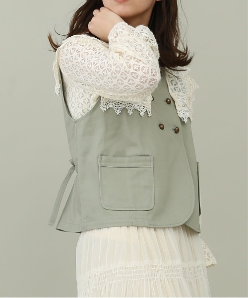 sakishimatokyo(サキシマトーキョー)の「【ZOZO限定】サキシマamp「ダブルボタンベスト」(ベスト・レディース・グレイッシュベージュ/ブラック/ライトグリーン・FREE)」の13枚目の写真