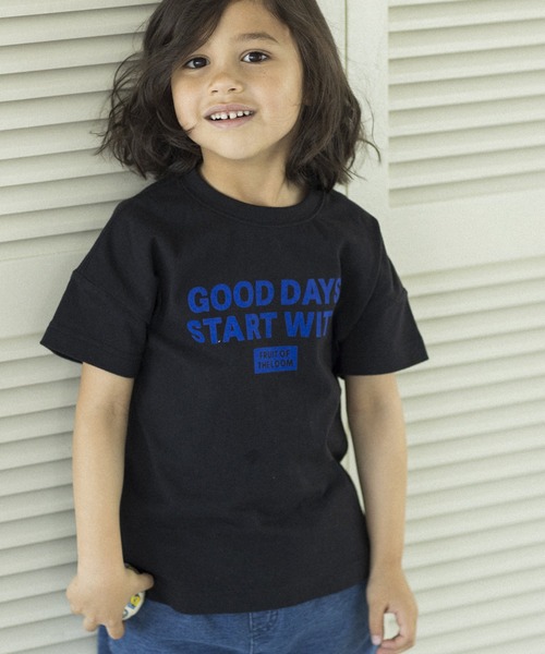 FRUIT OF THE LOOM（フルーツオブザルーム）の「フロックロゴ Pt ドロップショルダー Tee / Tシャツ / 半袖 / 前面 / プリント / カジュアル / ユニセックス / キッズ（Tシャツ/カットソー・キッズ・ホワイト/ブラック/グレー・90-100cm/130-140cm/110-120cm）」の6枚目の写真