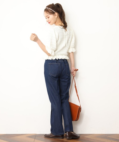one after another NICE CLAUP（ワンアフターアナザーナイスクラップ）の「花刺繍ニット（ニット/セーター・レディース・ブラック/オフホワイト/ライトグリーン・FREE）」の15枚目の写真