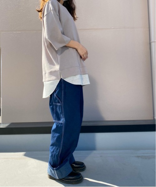 go slow caravan（ゴースローキャラバン）の「UNDERWRAPS / アンダーラップス フェイクレイヤードクルー (M3)（スウェット・レディース・チャコールグレー/ベージュ/ピンク/グリーン・M/L）」の13枚目の写真
