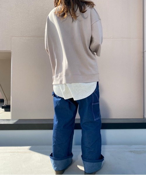 go slow caravan（ゴースローキャラバン）の「UNDERWRAPS / アンダーラップス フェイクレイヤードクルー (M3)（スウェット・レディース・チャコールグレー/ベージュ/ピンク/グリーン・M/L）」の11枚目の写真