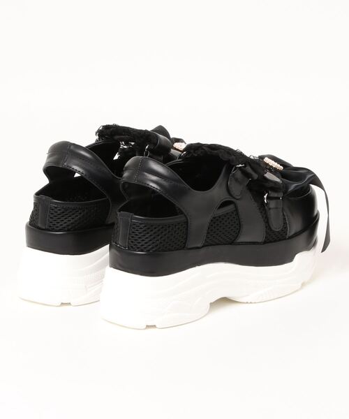 Ank Rouge(アンクルージュ)の「ビジューリボン付スニーカー(スニーカー・レディース・アイボリー/ピンク/ブラック・L/M)」の6枚目の写真