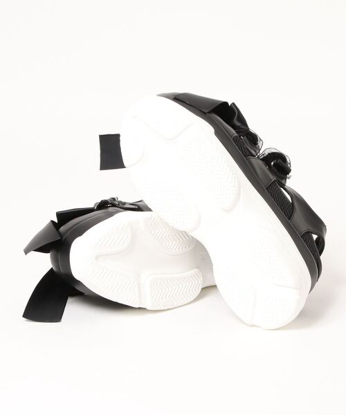 Ank Rouge(アンクルージュ)の「ビジューリボン付スニーカー(スニーカー・レディース・アイボリー/ピンク/ブラック・L/M)」の5枚目の写真