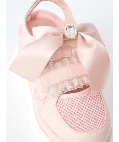 Ank Rouge(アンクルージュ)の「ビジューリボン付スニーカー(スニーカー・レディース・アイボリー/ピンク/ブラック・L/M)」の13枚目の写真