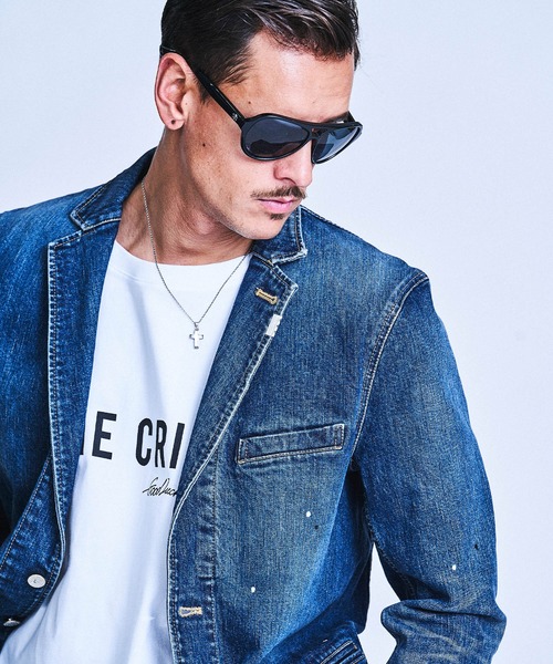 CRIMIE（クライミー）の「BORN RUDE GARAGE STRETCH SELVEDGE DENIM JACKET（デニムジャケット・メンズ・ブラック/インディゴブルー・XXL/S/L/XL/M）」の3枚目の写真