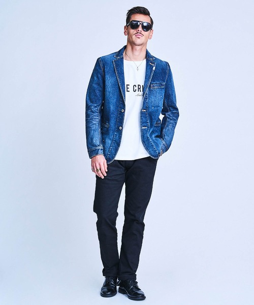 CRIMIE（クライミー）の「BORN RUDE GARAGE STRETCH SELVEDGE DENIM JACKET（デニムジャケット・メンズ・ブラック/インディゴブルー・XXL/S/L/XL/M）」の11枚目の写真