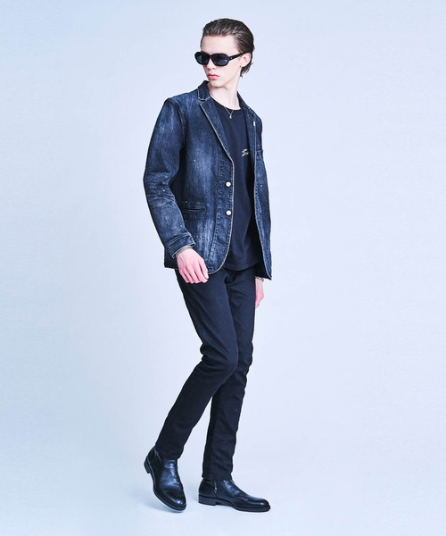CRIMIE（クライミー）の「BORN RUDE GARAGE STRETCH SELVEDGE DENIM JACKET（デニムジャケット・メンズ・ブラック/インディゴブルー・XXL/S/L/XL/M）」の20枚目の写真