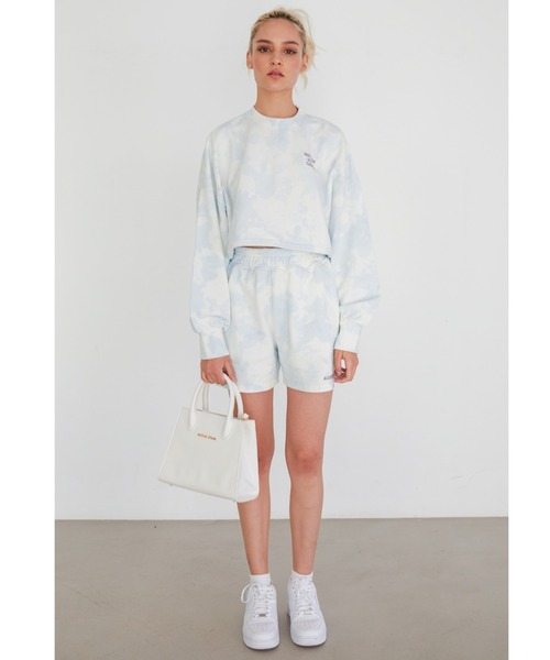 ALEXIA STAM（アリシアスタン）の「Logo Tie Dye Sweat Shorts/ ロゴタイダイスウェットショーツ（スウェットパンツ・レディース・ブルー/ベージュ・S/M）」の17枚目の写真