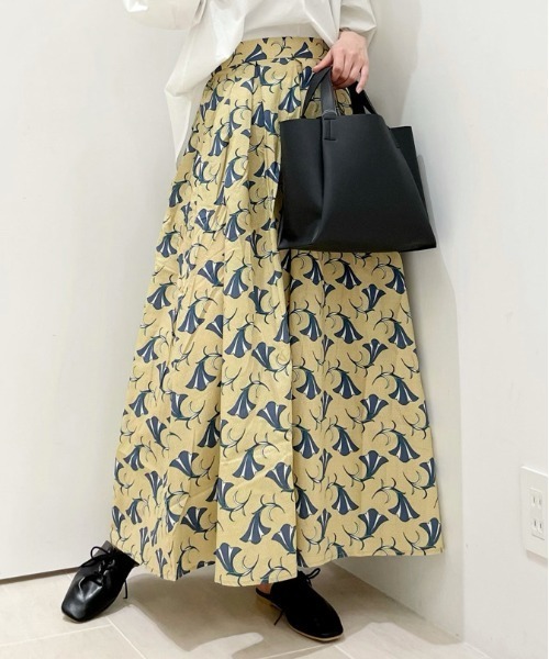 Lugnoncure（ルノンキュール）の「アフリカン柄スカート（スカート・レディース・ダークブラウン/イエロー/ブルー・ﾌﾘ-）」の3枚目の写真