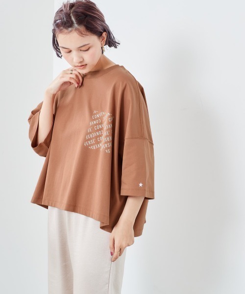 CONVERSE(コンバース)の「【CONVERSE】シルケット ビッグドロップTee(Tシャツ/カットソー・レディース・グレー/ブラウン/チャコール・M)」の3枚目の写真