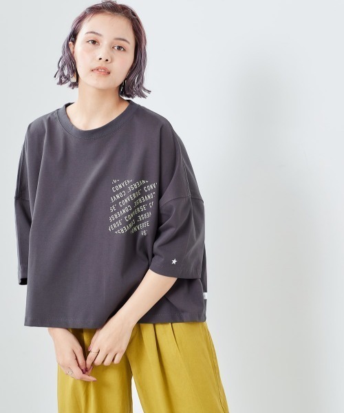 CONVERSE(コンバース)の「【CONVERSE】シルケット ビッグドロップTee(Tシャツ/カットソー・レディース・グレー/ブラウン/チャコール・M)」の10枚目の写真