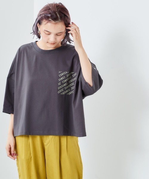CONVERSE(コンバース)の「【CONVERSE】シルケット ビッグドロップTee(Tシャツ/カットソー・レディース・グレー/ブラウン/チャコール・M)」の11枚目の写真