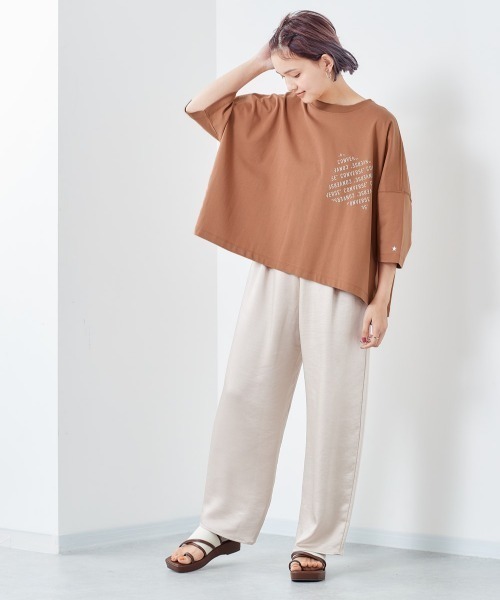 CONVERSE(コンバース)の「【CONVERSE】シルケット ビッグドロップTee(Tシャツ/カットソー・レディース・グレー/ブラウン/チャコール・M)」の8枚目の写真
