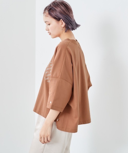CONVERSE(コンバース)の「【CONVERSE】シルケット ビッグドロップTee(Tシャツ/カットソー・レディース・グレー/ブラウン/チャコール・M)」の5枚目の写真