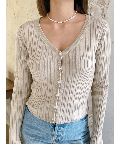 Vicente（ヴィセンテ）の「Henry kint cardigan（ニット/セーター・レディース・ブラック/ベージュ/オフホワイト・FREE）」の11枚目の写真