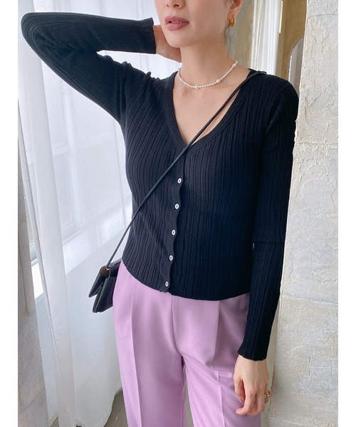 Vicente（ヴィセンテ）の「Henry kint cardigan（ニット/セーター・レディース・ブラック/ベージュ/オフホワイト・FREE）」の15枚目の写真