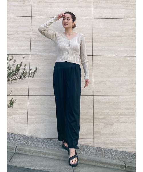 Vicente（ヴィセンテ）の「Henry kint cardigan（ニット/セーター・レディース・ブラック/ベージュ/オフホワイト・FREE）」の4枚目の写真