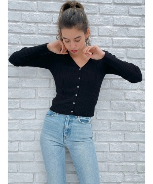 Vicente（ヴィセンテ）の「Henry kint cardigan（ニット/セーター・レディース・ブラック/ベージュ/オフホワイト・FREE）」の18枚目の写真