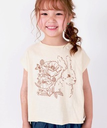la poche biscuit | ムラ糸天竺うさぎプリントTシャツ(Tシャツ/カットソー)