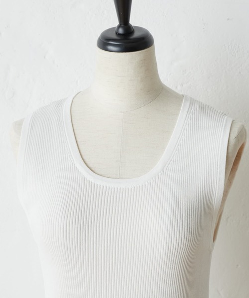 BEARDSLEY(ビアズリー)の「リブタンク(ニット/セーター・レディース・ホワイト/ブラック・FREE)」の10枚目の写真