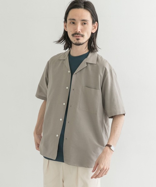 URBAN RESEARCH（アーバンリサーチ）の「コットンシルクショートスリーブオープンカラーシャツ（シャツ/ブラウス・メンズ・ブラウン系その他/グリーン系その他/グレー系その他/ベージュ系その他・MEDIUM/LARGE）」の3枚目の写真