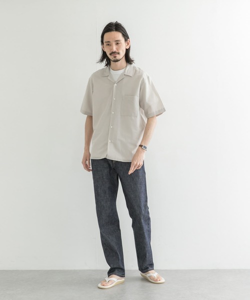 URBAN RESEARCH（アーバンリサーチ）の「コットンシルクショートスリーブオープンカラーシャツ（シャツ/ブラウス・メンズ・ブラウン系その他/グリーン系その他/グレー系その他/ベージュ系その他・MEDIUM/LARGE）」の5枚目の写真