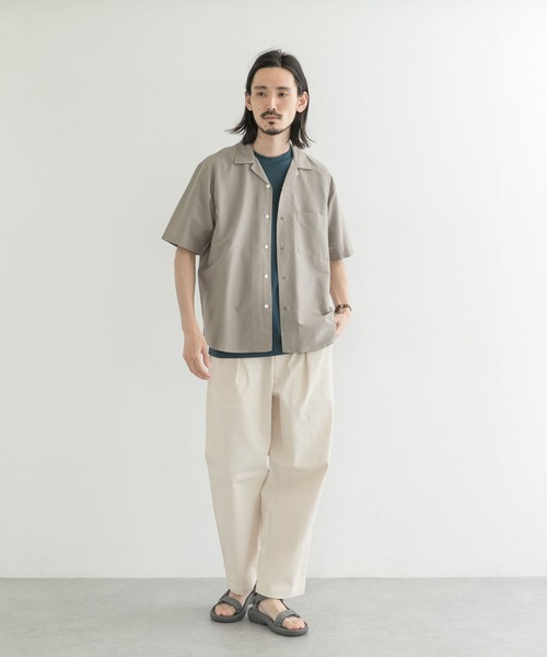 URBAN RESEARCH（アーバンリサーチ）の「コットンシルクショートスリーブオープンカラーシャツ（シャツ/ブラウス・メンズ・ブラウン系その他/グリーン系その他/グレー系その他/ベージュ系その他・MEDIUM/LARGE）」の6枚目の写真