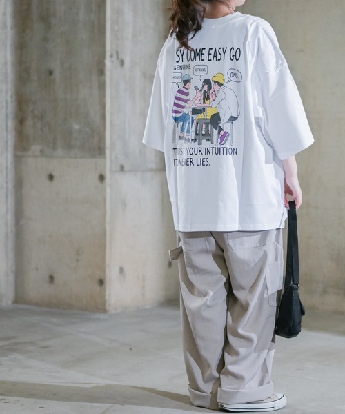 JOHN'S CLOSET(ジョンズクローゼット)の「【2】ヘビーウェイト フロント刺繍バッグプリントBIGTシャツ(Tシャツ/カットソー・メンズ・ホワイト/ブラック/サックスブルー/ラベンダー/ホワイト系その他/ブラック系その他・MEDIUM/LARGE/X-LARGE)」の7枚目の写真