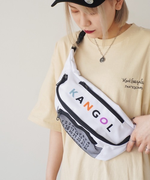 KANGOL(カンゴール)の「【 KANGOL / カンゴール 】 ナンバー プリント ウエストバッグ(ボディバッグ/ウエストポーチ)」|ホワイト
