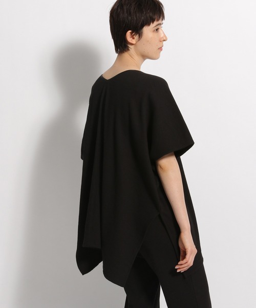 niko and...（ニコアンド）の「2WAYリブスクエアポンチョ（Tシャツ/カットソー・レディース・ブラック/オレンジ/アイボリー・FREE）」の12枚目の写真