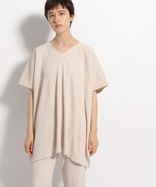 niko and...（ニコアンド）の「2WAYリブスクエアポンチョ（Tシャツ/カットソー・レディース・ブラック/オレンジ/アイボリー・FREE）」の18枚目の写真