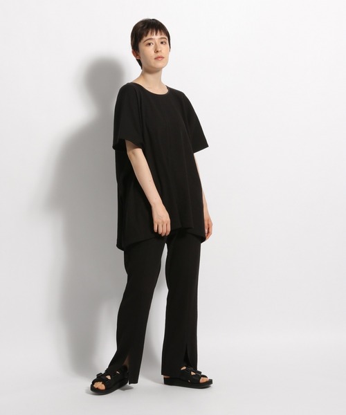 niko and...（ニコアンド）の「2WAYリブスクエアポンチョ（Tシャツ/カットソー・レディース・ブラック/オレンジ/アイボリー・FREE）」の10枚目の写真