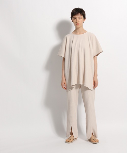 niko and...（ニコアンド）の「2WAYリブスクエアポンチョ（Tシャツ/カットソー・レディース・ブラック/オレンジ/アイボリー・FREE）」の8枚目の写真