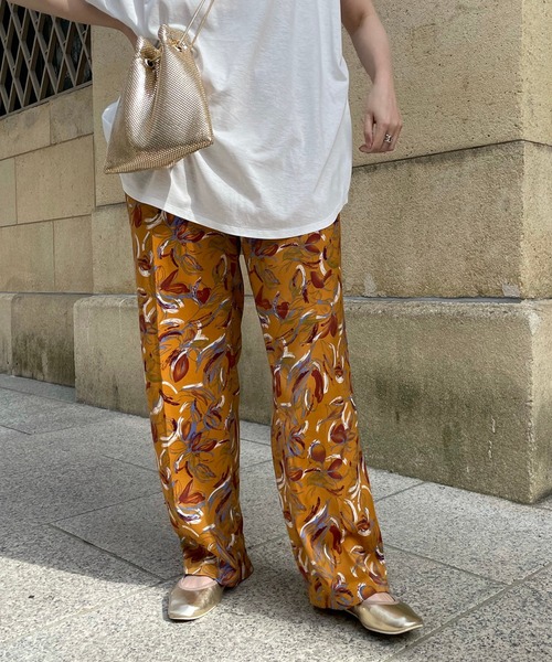 DouDou（ドゥドゥ）の「【WEB限定】フラワープリントパンツ（その他パンツ・レディース・ブラック/オレンジ・FREE）」の9枚目の写真