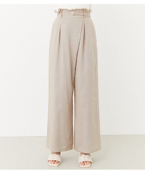 リネンラップワイドパンツ