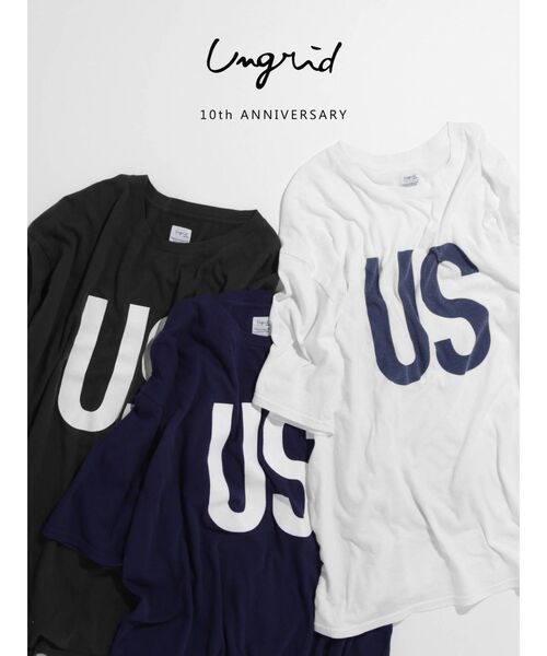 Ungrid（アングリッド）の「【10周年限定】USビッグTee（Tシャツ/カットソー・レディース・ネイビー/チャコールグレー/オフホワイト・FREE）」の11枚目の写真