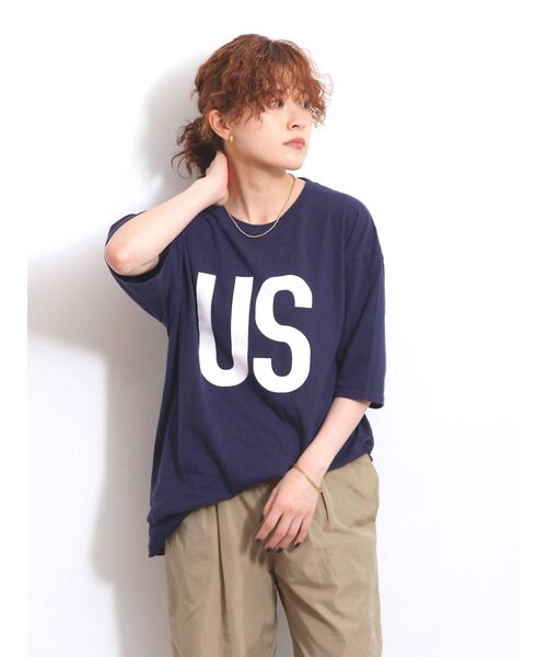 Ungrid（アングリッド）の「【10周年限定】USビッグTee（Tシャツ/カットソー・レディース・ネイビー/チャコールグレー/オフホワイト・FREE）」の22枚目の写真
