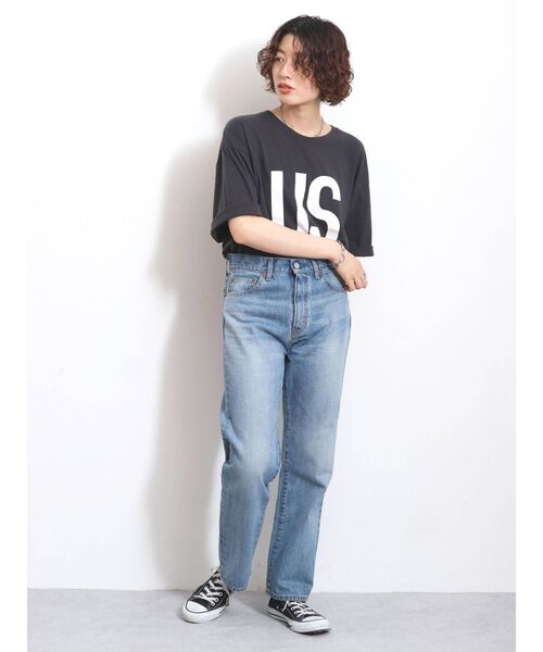 Ungrid（アングリッド）の「【10周年限定】USビッグTee（Tシャツ/カットソー・レディース・ネイビー/チャコールグレー/オフホワイト・FREE）」の15枚目の写真