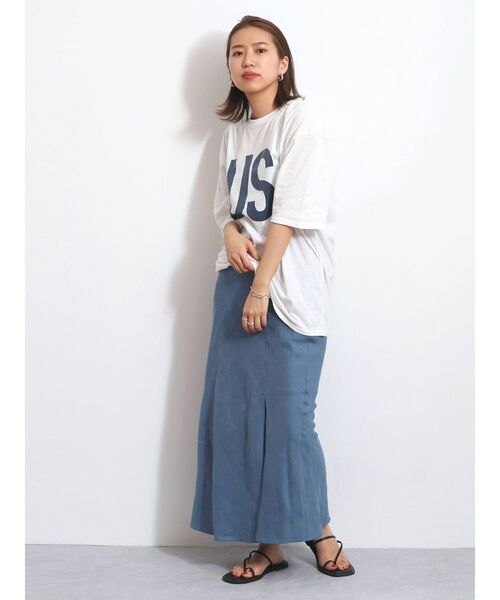 Ungrid（アングリッド）の「【10周年限定】USビッグTee（Tシャツ/カットソー・レディース・ネイビー/チャコールグレー/オフホワイト・FREE）」の6枚目の写真