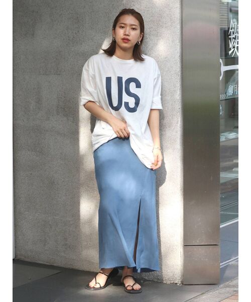 Ungrid（アングリッド）の「【10周年限定】USビッグTee（Tシャツ/カットソー・レディース・ネイビー/チャコールグレー/オフホワイト・FREE）」の20枚目の写真