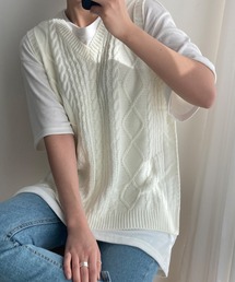 fd style | 【Chuzchuz】プレッツェルVネックニットベスト(ベスト)